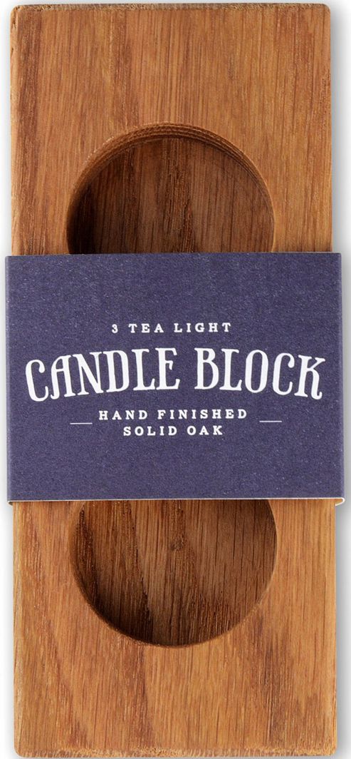 Image of Occasion Oak Candle Holder For 2 Tea Lights