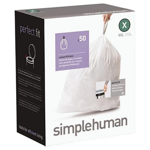Image of Simplehuman Code X Drawstring Bin Liners, 50 Pack