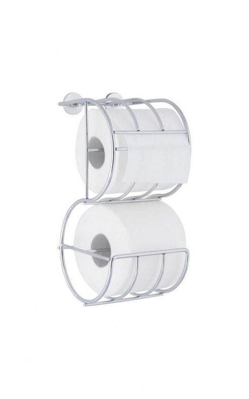 Image of Sanwood Paper Roll Holder In Chrome With Spare Paper Roll Holder