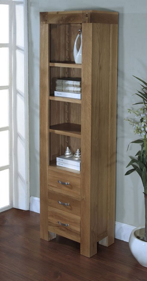 Image of Ametis Santana Blonde Oak Slim Bookcase