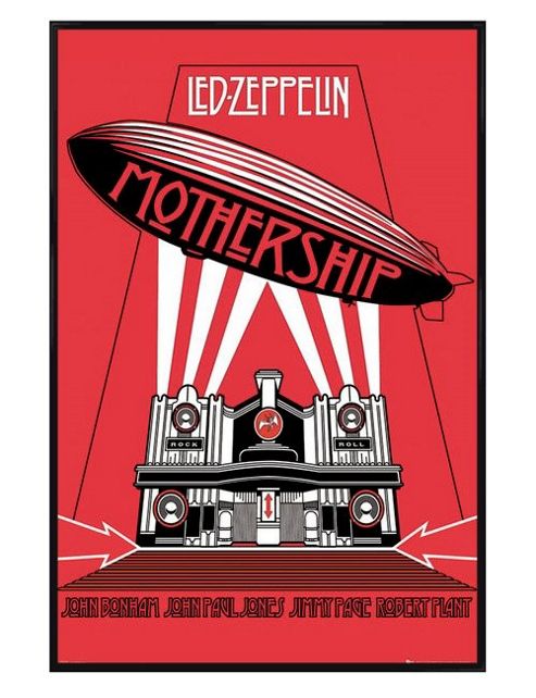 Image of Led Zeppelin Gloss Black Framed The Mothership Poster
