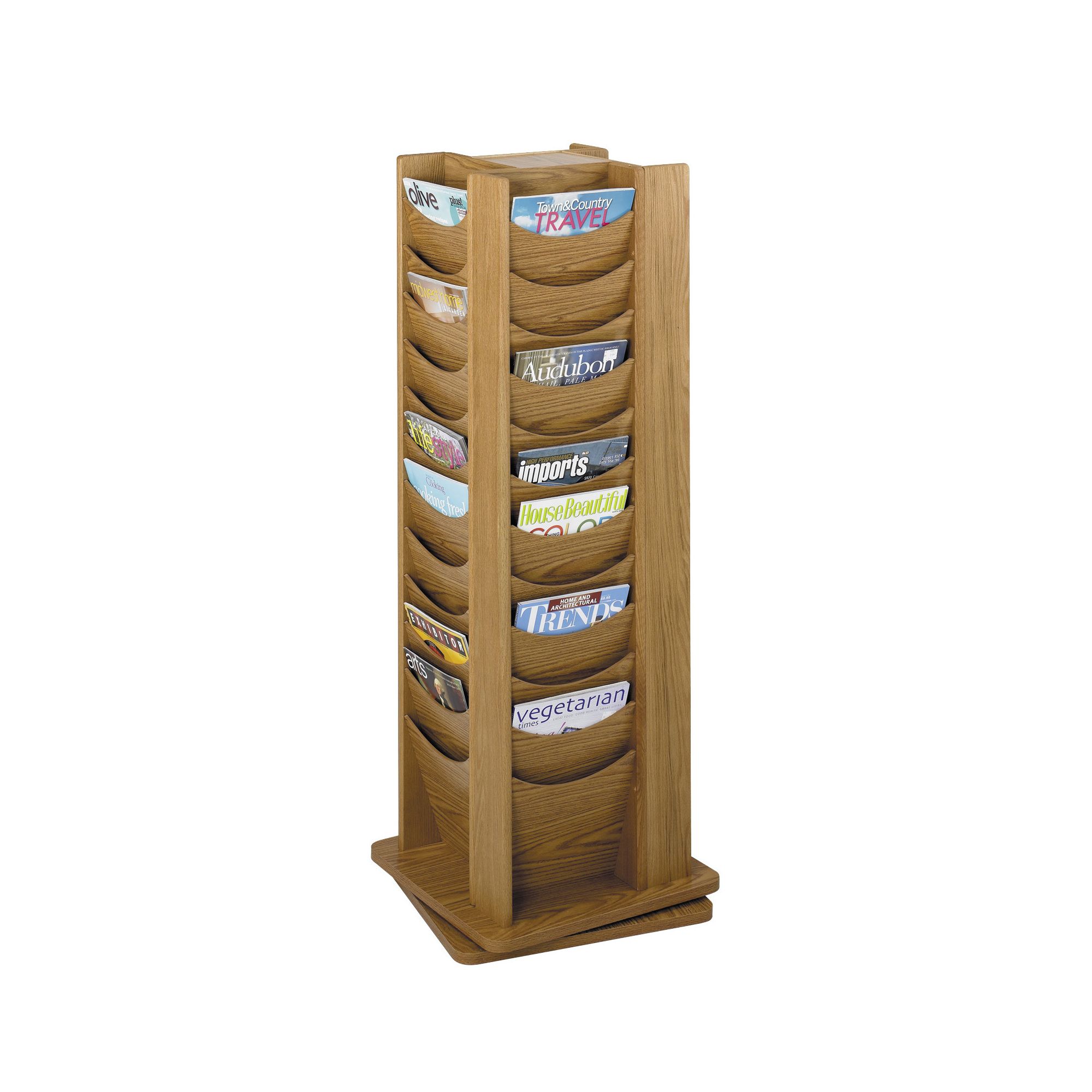 Safco Rotating Solid Wood Display Pocket in Medium Oak at Tesco Direct