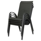 Seville Metal Textilene Stacking Chair  Charcoal