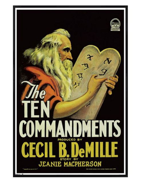 Image of Cecil B Demille Gloss Black Framed The Ten Commandments Poster