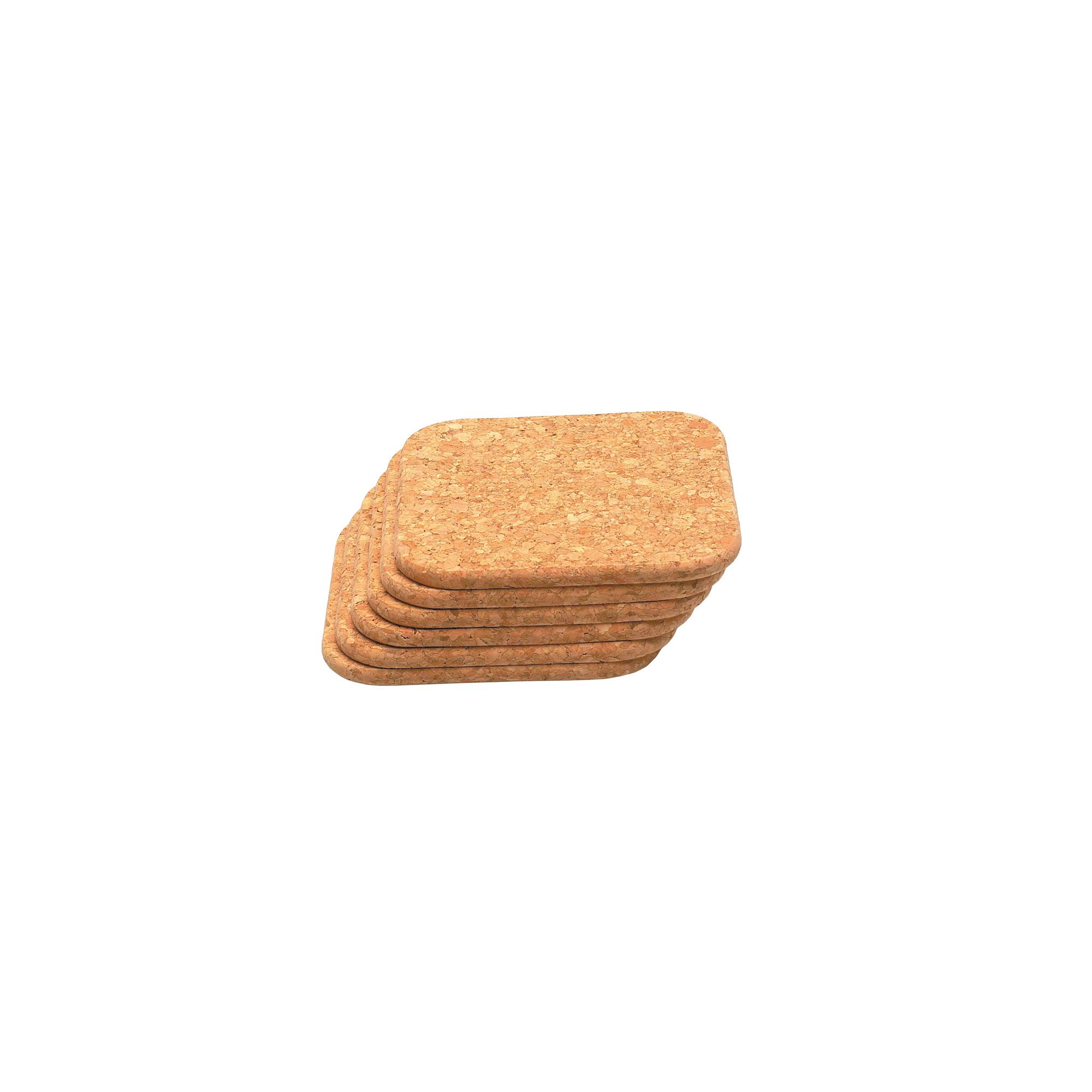 T&g 15040 Cork Coasters Sq 100mm X6