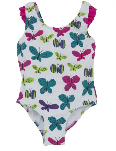 Image of Hatley Ditsy Butterflies Girls' One Piece Swimsuit - Multi