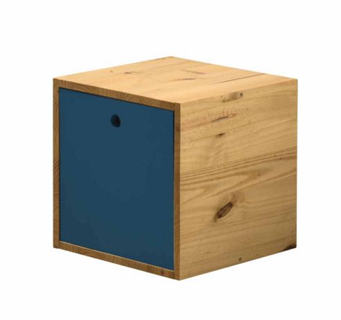 Image of The Cube A Multi-purpose Storage Unit In Antique And Blue