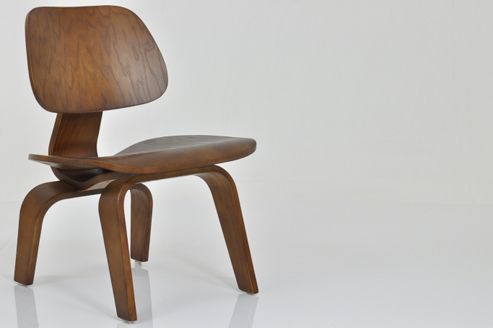 Image of Replica Lcw Chair Dark Wood Finish
