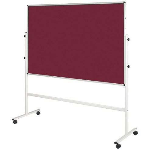 Image of Metroplan Mobile Notice Board - Burgundy - 90 Cm H X 120 Cm W