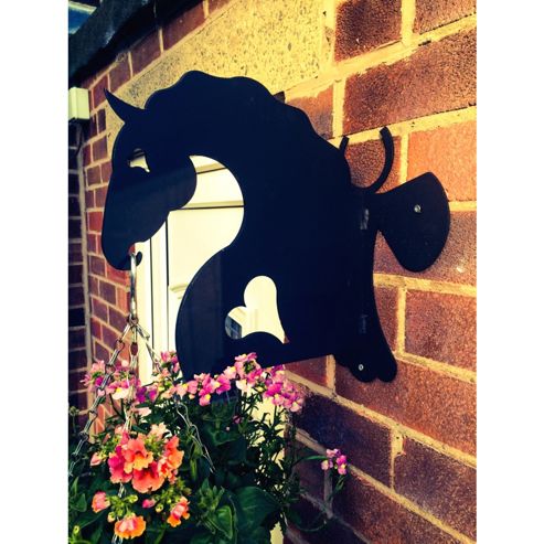 Image of Made O'metal Horse Head Hanging Basket Bracket