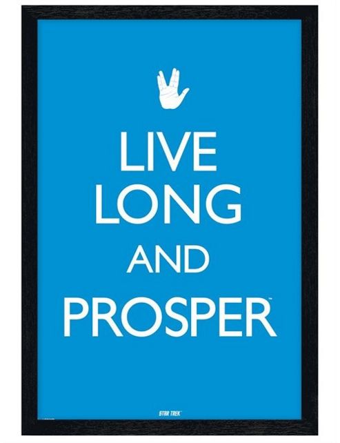 Image of Star Trek Black Wooden Framed Live Long & Prosper Poster