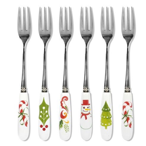 Image of Portmeirion Christmas Wish Pastry Forks, Set Of 6