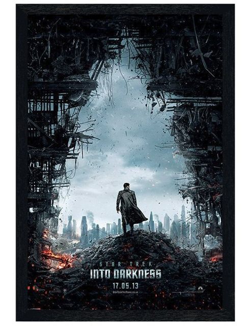 Image of Star Trek Black Wooden Framed Into Darkness Poster