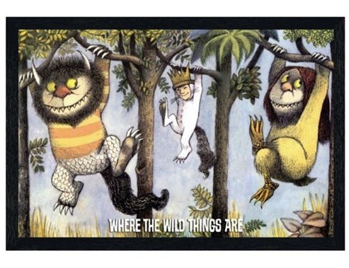 Image of Where The Wild Things Are Black Wooden Framed Just Hanging Around Poster