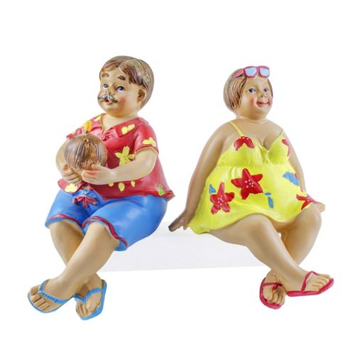 Image of Dave & Debbie The Tropical 'tubby Tourist' Shelf-sitting Ornament Set
