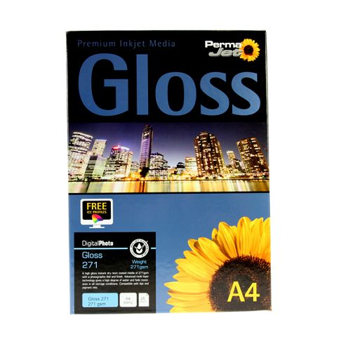 Image of A4 Permajet Digital Photo Paper 271 Gloss - 271gsm - 25pk