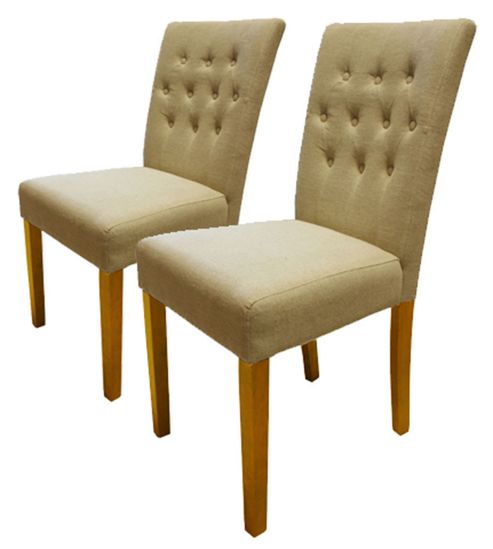 Image of Baumhaus Cor03d Flare Back Upholstered Dining Chairs