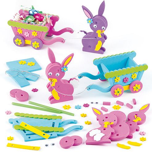 Image of Easter Bunny & Cart 3d Craft Kits (pack Of 2)
