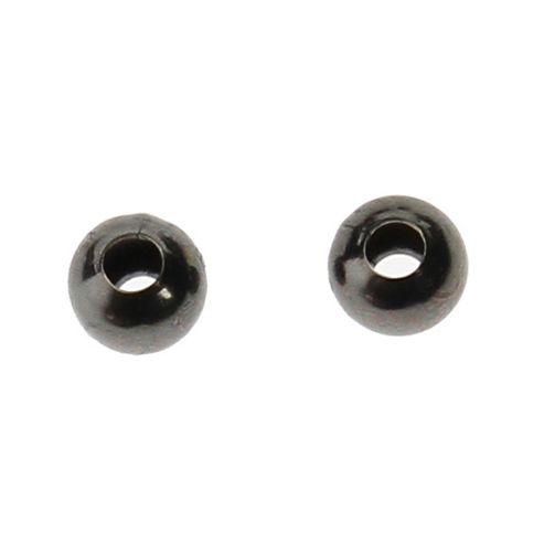 Image of Plated Metal Bead - Black - 25 Pack