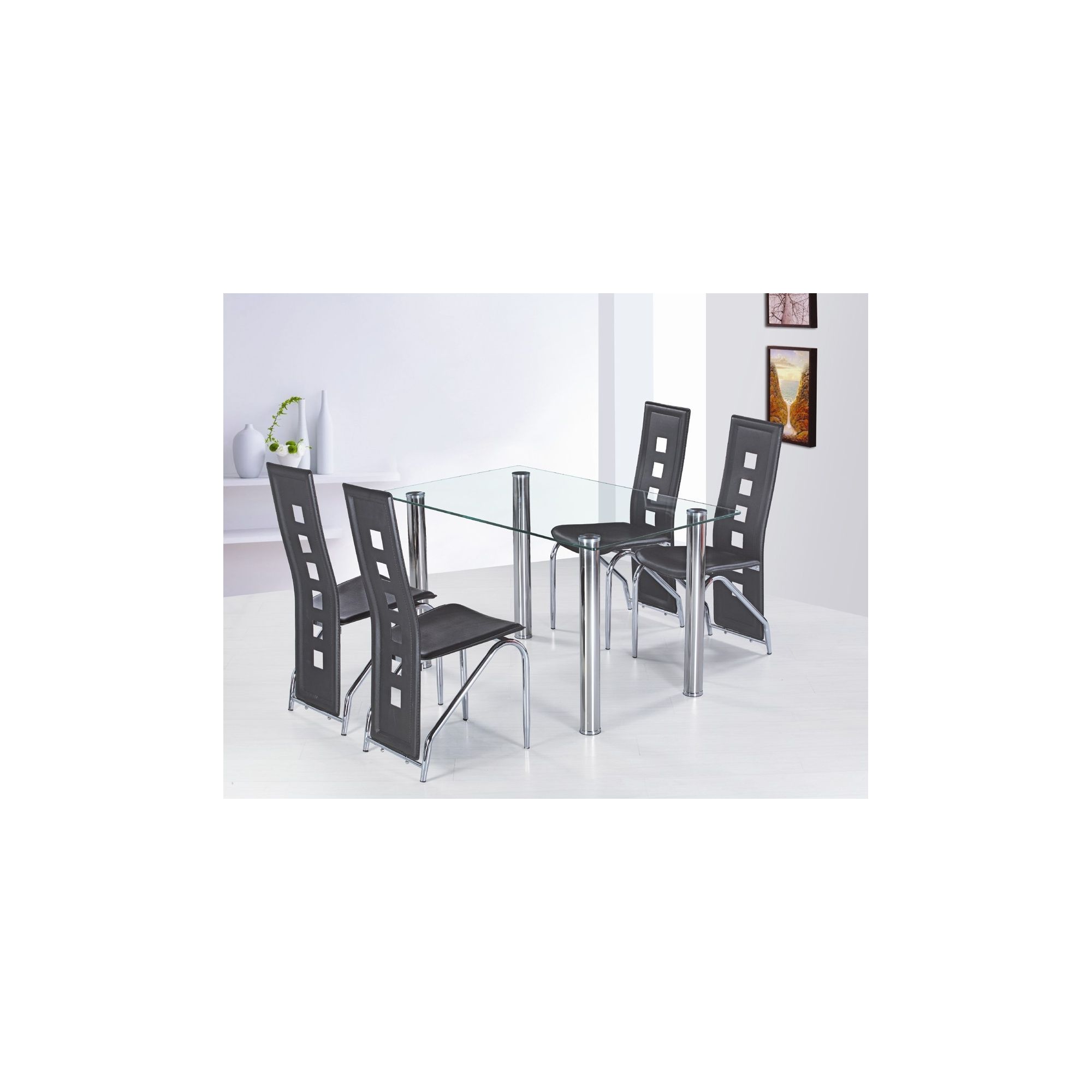 G&P Furniture 5 Piece Garda Rectangular Dining Set - Black at Tesco Direct