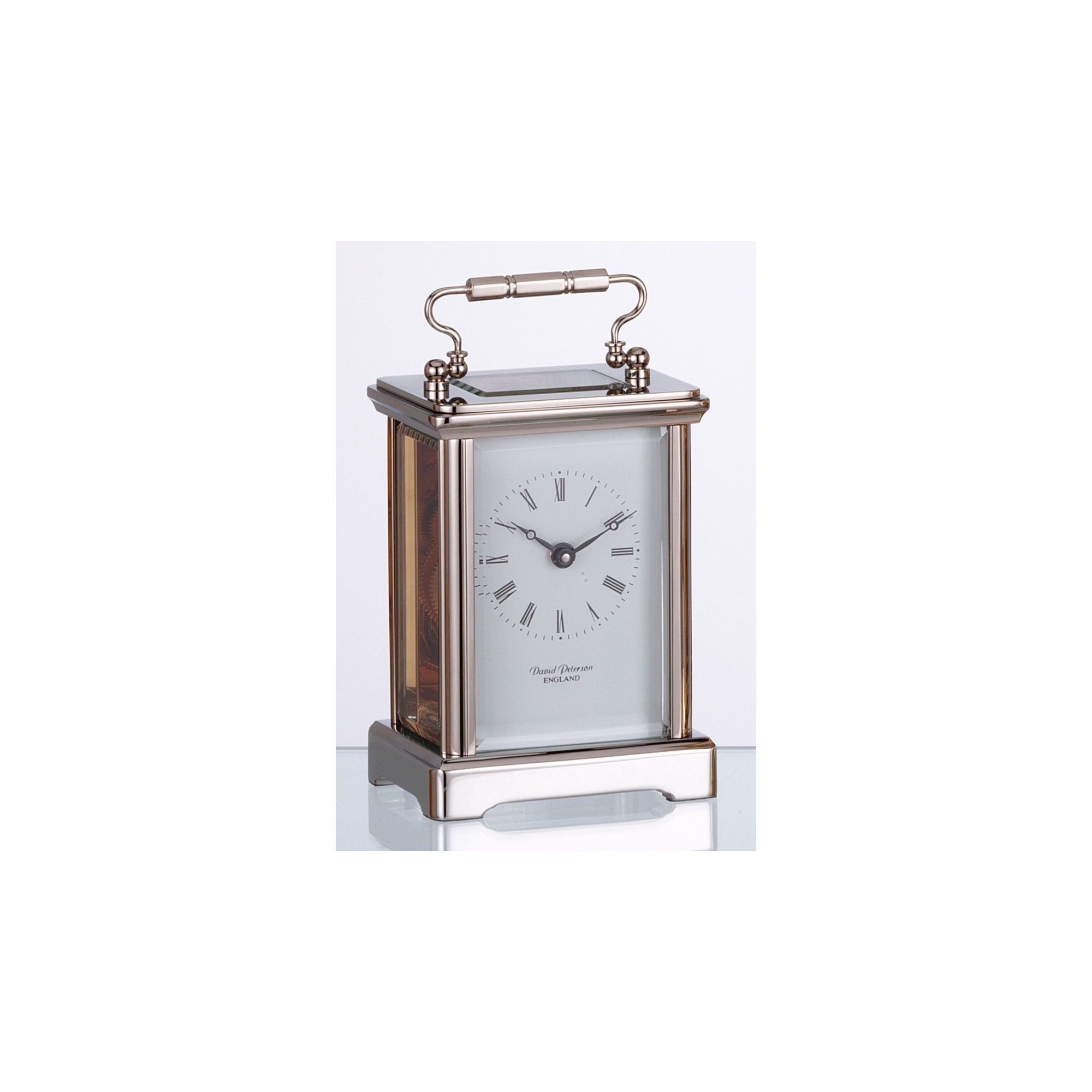 David Peterson Ltd 8 Day Obis Carriage Clock in Chrome at Tesco Direct