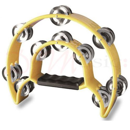 Image of Stagg Yellow Cutaway Plastic Tambourine