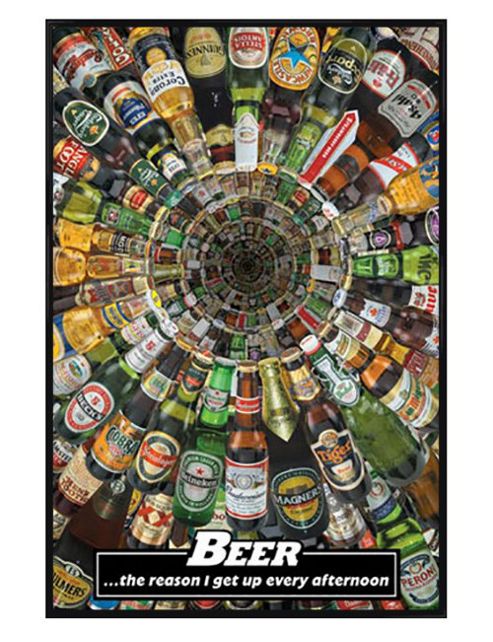 Image of Beer Gloss Black Framed Beers Of The World Poster
