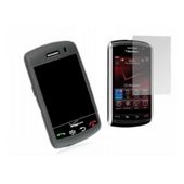 Black Silicone Case + LCD Screen protector and Cleaning Cloth - Blackberry 9500