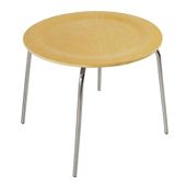 Premier Housewares Round Coffee Table with Chrome Legs - Natural