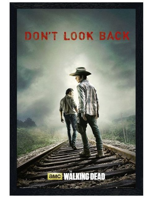 Image of Black Wooden Framed The Walking Dead Don't Look Back Poster