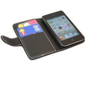 iTALKonline 16936 Black Wallet Case with Credit Card Holder - Apple iPod Touch 4G