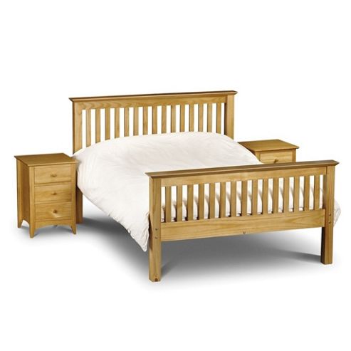 Image of Antique Finish King Size High Foot End Pine Bed