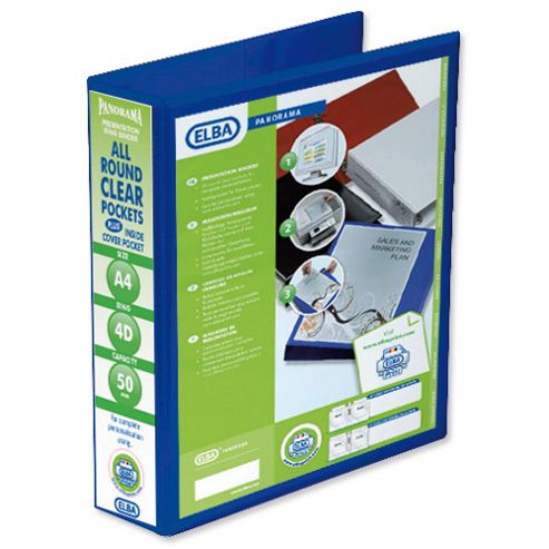 Image of Elba Presentation Ring Binder Pvc 4 D-ring 50mm Capacity [pack 4]