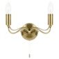 Endon Lighting Charleston Wall Light in Antique Brass