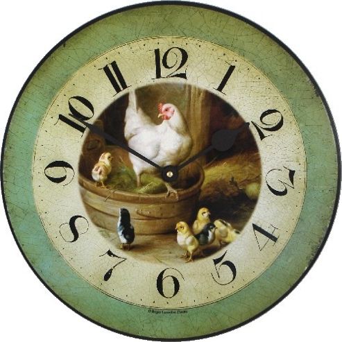 Image of Roger Lascelles Clocks A Hen And Her Chicks Wall Clock