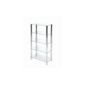 LEVV 5 Tier Clear Glass Shelving Unit with Chrome Legs
