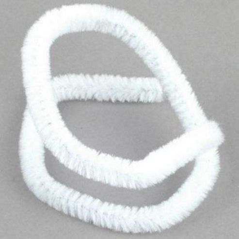 Image of Chenille 9 Mm White Bulk Pack Of 100