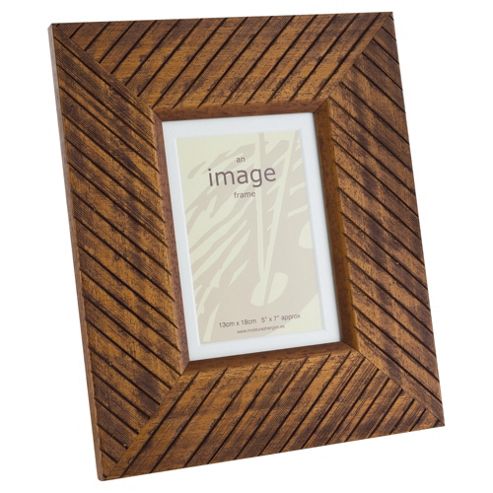 Image of Tesco Wooden Slatted Photo Frame 5 X 7"