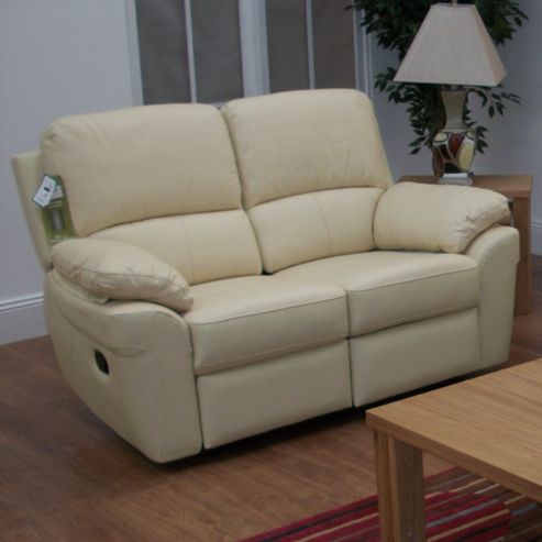 Image of Furniture Link Monzano Two Seat Reclining Sofa In Ivory - Chestnut