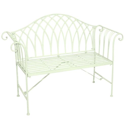 Image of Bentley Garden Ornate Wrought Iron Green Garden Bench