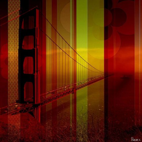 Image of Parvez Taj Golden Gate 2 Wall Art - 122 Cm H X 122 Cm W X 5 Cm D