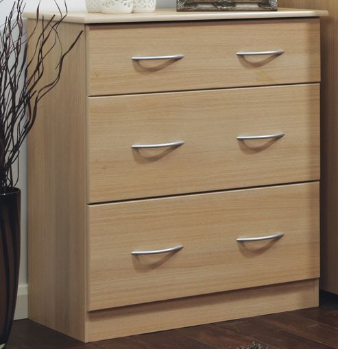 Image of Welcome Furniture Avon 3 Drawer Deep Chest - Light Oak