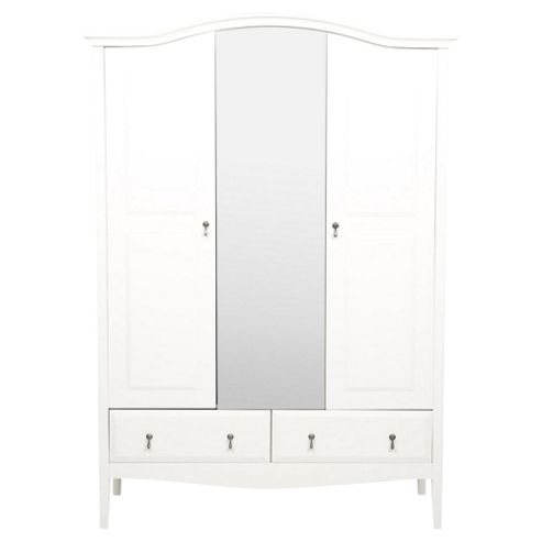 Image of Loire Triple Wardrobe With Drawers, Mirror