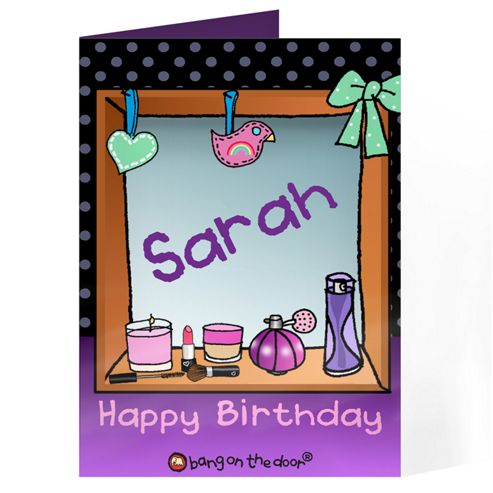 Image of Personalised Bang On The Door Dressing Table Card