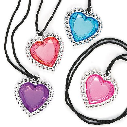 Image of Party Bag Heart Gem Pendants (pack Of 6)