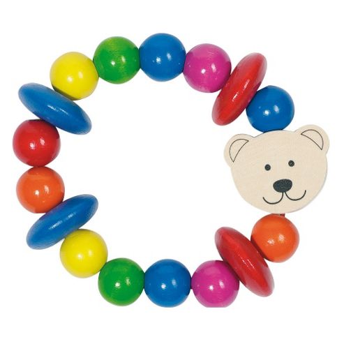 Image of Heimess 763220 Wooden Elasticated Touch Ring (bear)