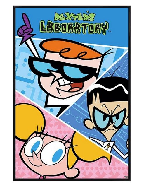 Image of Gloss Black Framed Dexter's Laboratory Character Collage Poster