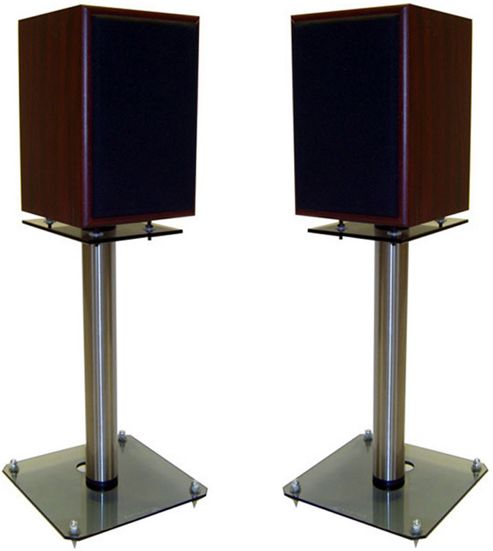 Image of Pair Of 400mm Speaker Stands With Smoked Base