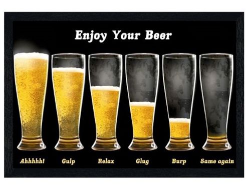 Image of Enjoy Your Beer Black Wooden Framed Life Of Beer Poster