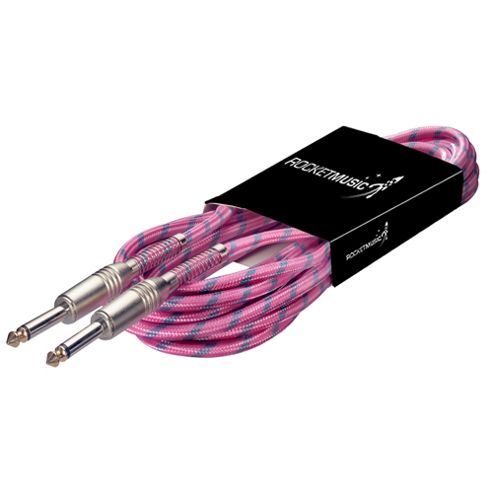 Image of Rocket Vintage Tweed Instrument Cable - 6m Pink